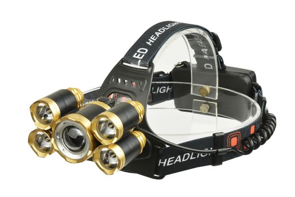 new pattern 5led t6 mechanics zoom headlights 5 aircraft exceed light miner's lamp