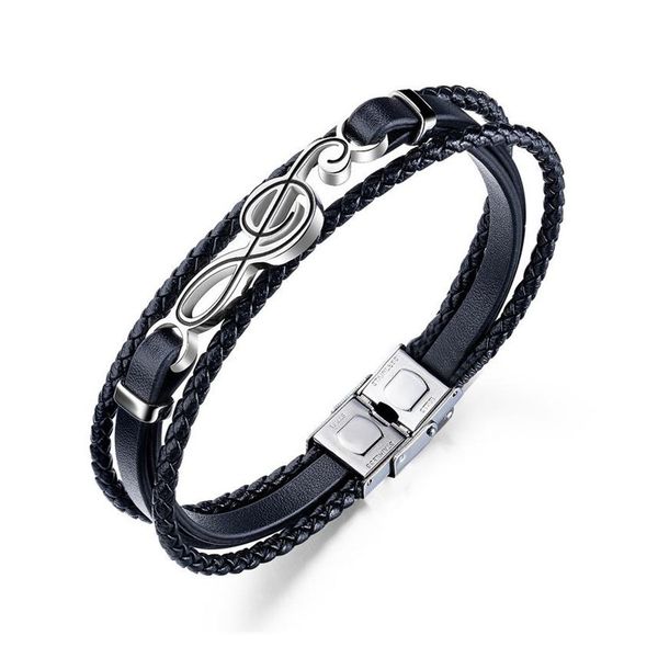 mens black charm leather bracelet clasp fashion braided bracelets music note design hip hop jewelry punk men handmade bracelet for gift, Golden;silver
mens black charm leather bracelet clasp fashion braided bracelets music note design hip hop jewelry punk men handmade bracelet for gift, Golden;silver