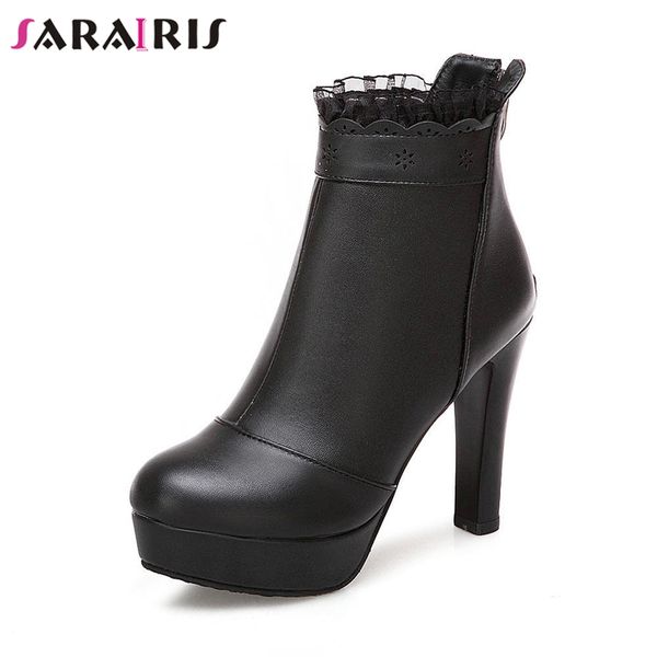 sarairis new solid 11cm high heels zip black platform shoes for women casual fashion winter ankle boots large size 34-43
sarairis new solid 11cm high heels zip black platform shoes for women casual fashion winter ankle boots large size 34-43