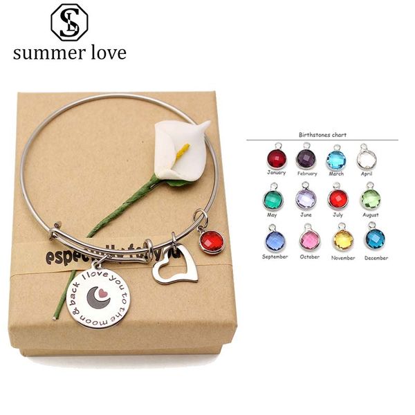 2019 stainless steel heart i love you 12 color birthstone charm bracelet bangle for women fashion jewelry gift, Black
2019 stainless steel heart i love you 12 color birthstone charm bracelet bangle for women fashion jewelry gift, Black