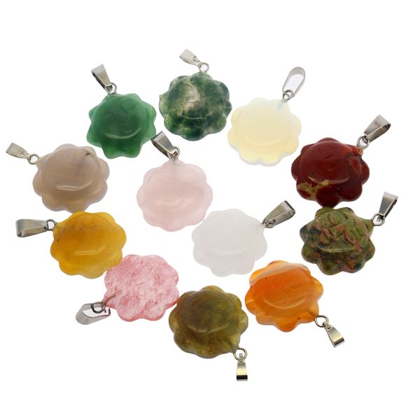 natural crystal agate semi gem sunflower 12 assorted gem pendant box pendant necklace, Black
natural crystal agate semi gem sunflower 12 assorted gem pendant box pendant necklace, Black