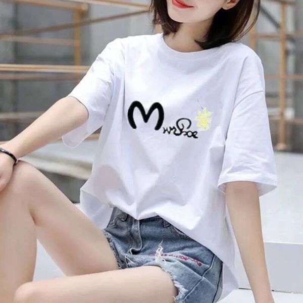 women's t-shirt 2021 fashion casual shirt creative letter printing pattern handsome street shooting, White 
women's t-shirt 2021 fashion casual shirt creative letter printing pattern handsome street shooting, White