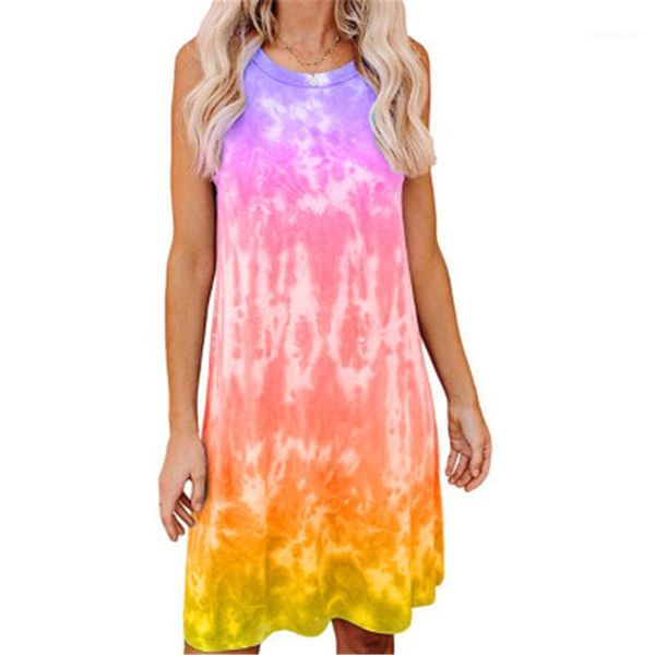 women dress designer gradient loose vest t-shirt casual round neck dress fashion new female sleeveless short skirt tie dye printed, Black;gray
women dress designer gradient loose vest t-shirt casual round neck dress fashion new female sleeveless short skirt tie dye printed, Black;gray