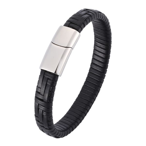 business fashion black woven leather bracelet charm men's stainless steel magnet buckle leather bracelet 7-sp0408, Golden;silver
business fashion black woven leather bracelet charm men's stainless steel magnet buckle leather bracelet 7-sp0408, Golden;silver