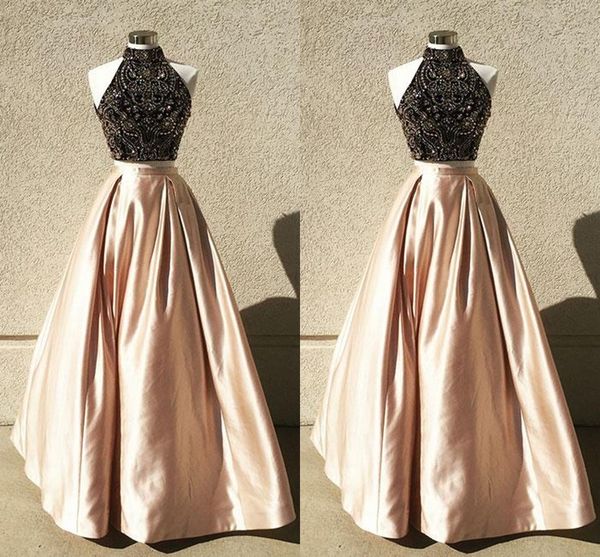 2022 black and champagne 2 pieces prom dress high neck luxury crystal beaded sequins satin long party evening dresses formal gowns for women
2022 black and champagne 2 pieces prom dress high neck luxury crystal beaded sequins satin long party evening dresses formal gowns for women