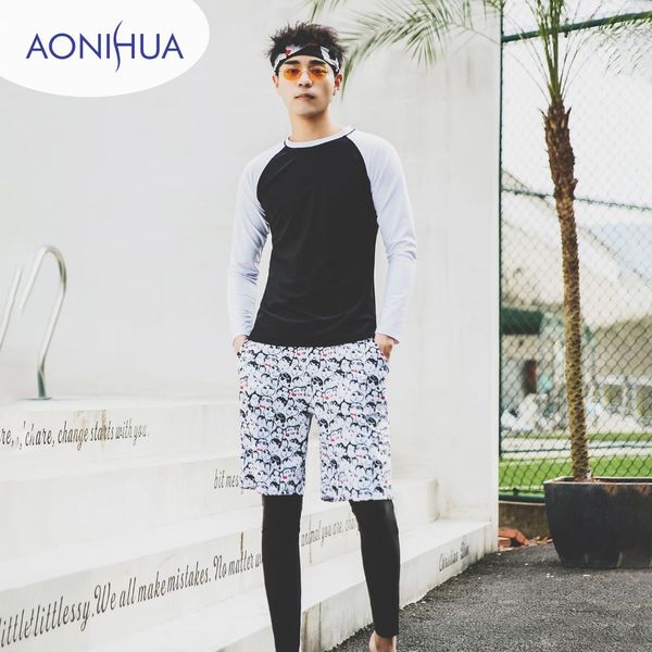 2019 new korean men's two pieces swimwear long-sleeved trousers beach surf three-pieces quick-dry trousers full body swimsuit, White;black
2019 new korean men's two pieces swimwear long-sleeved trousers beach surf three-pieces quick-dry trousers full body swimsuit, White;black