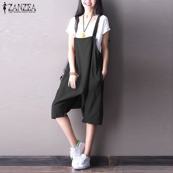zanzea plus size women jumpsuits summer overalls casual loose rompers solid cotton linen playsuits female streetwear pants, Black;white
zanzea plus size women jumpsuits summer overalls casual loose rompers solid cotton linen playsuits female streetwear pants, Black;white