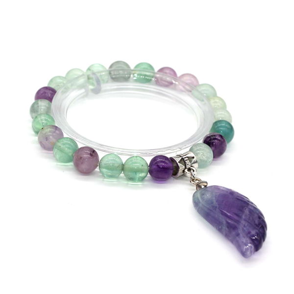 trendy-beads natural fluorite stone feather silver plated jewelry 8 mm round beads stretchy bracelet, Black
trendy-beads natural fluorite stone feather silver plated jewelry 8 mm round beads stretchy bracelet, Black