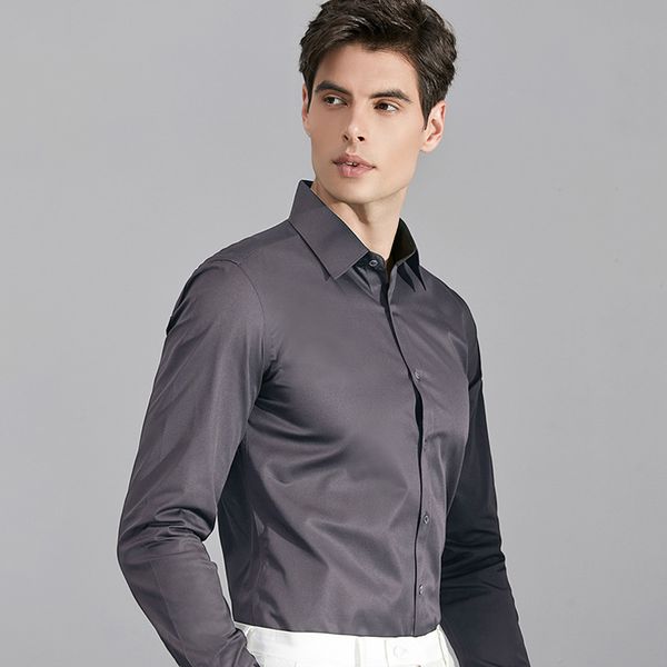 new fashion designer men's fashion solid color regular fit dress shirt formal business meeting suit shirt for men, White;black
new fashion designer men's fashion solid color regular fit dress shirt formal business meeting suit shirt for men, White;black