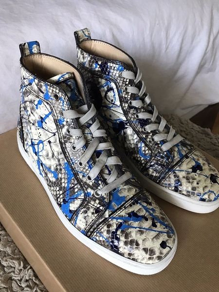 genuine leather graffiti python leather high sneakers shoes women,men red bottom casual party leisure flats famous dress walking with bo, Black
genuine leather graffiti python leather high sneakers shoes women,men red bottom casual party leisure flats famous dress walking with bo, Black