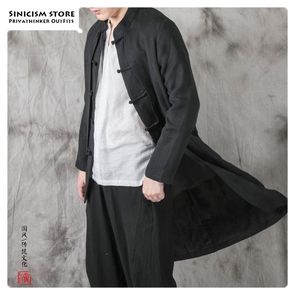 sinicism store chinese style buckle trench coat men solid vintage autumn long coat mens trench large size cotton linen male, Tan;black
sinicism store chinese style buckle trench coat men solid vintage autumn long coat mens trench large size cotton linen male, Tan;black