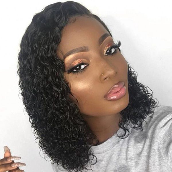 curly hair bob wig with baby hair lace front wig brazilian human hair lace wigs for women, Black;brown
curly hair bob wig with baby hair lace front wig brazilian human hair lace wigs for women, Black;brown