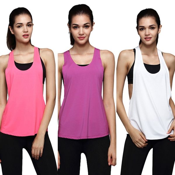 summer sport women tank dry quick yoga shirts loose fitness sleeveless vest singlet running training, White;black
summer sport women tank dry quick yoga shirts loose fitness sleeveless vest singlet running training, White;black