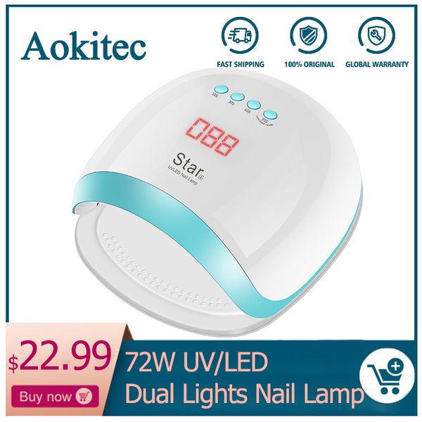 aokitec 72w dual led uv lamp for nail for gel polish curing salon uv light with bottom 4 timer set nail dryer lamp manicure
aokitec 72w dual led uv lamp for nail for gel polish curing salon uv light with bottom 4 timer set nail dryer lamp manicure