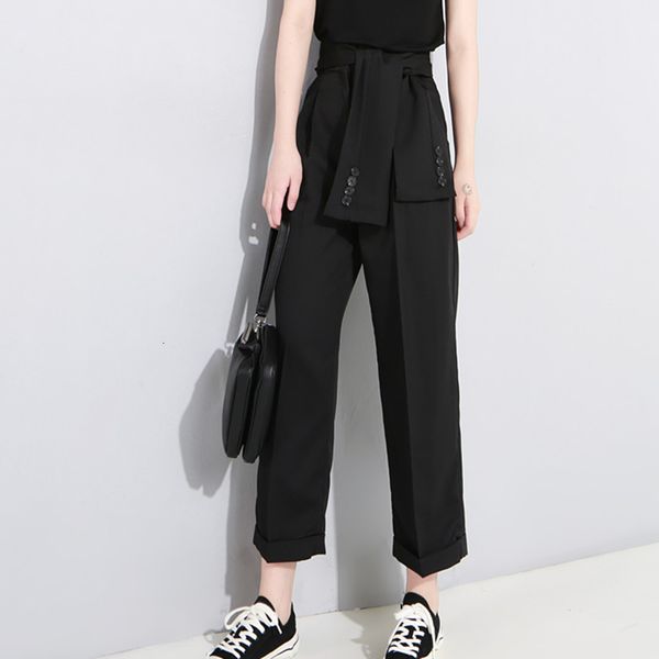 spring 2019 high waist lace up black slim temperament tide trend fashion new women's wild casual wide leg pants la462, Black;white
spring 2019 high waist lace up black slim temperament tide trend fashion new women's wild casual wide leg pants la462, Black;white