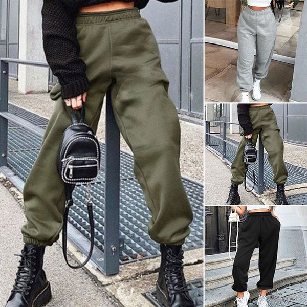 women ladies running pants high waist loose casual jogger pants female solid sport fashion elastic waist long trousers, Black;white
women ladies running pants high waist loose casual jogger pants female solid sport fashion elastic waist long trousers, Black;white