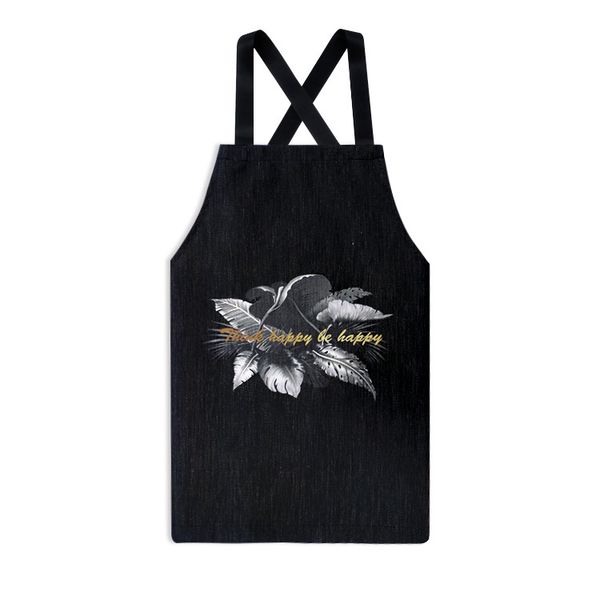 nordic style cotton and linen apron oil-proof clean black apron kitchen home overalls 
nordic style cotton and linen apron oil-proof clean black apron kitchen home overalls