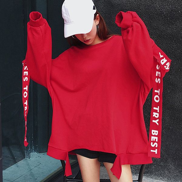 harajuku oversized hoodies women letter print ribbon long sleeve sweatshirt korean style streetwear hip hop loose pullover, Black
harajuku oversized hoodies women letter print ribbon long sleeve sweatshirt korean style streetwear hip hop loose pullover, Black