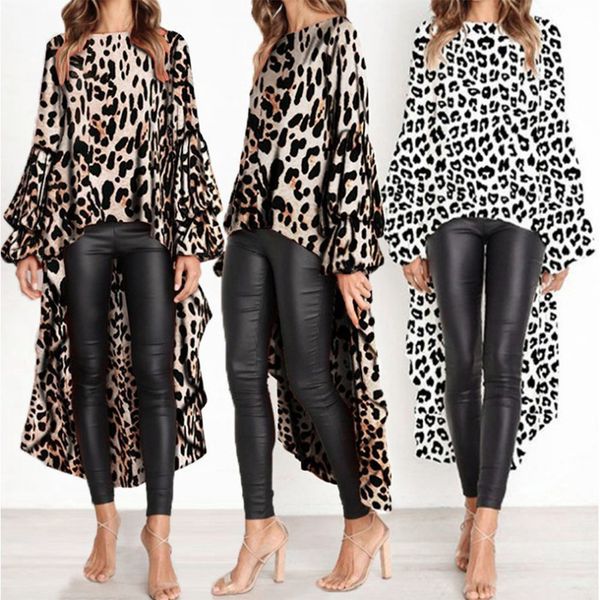 women's blouses & shirts joineles leopard women dip hem blouse long sleeves round neck casaul asymmetrical feminino blusas club party d, White
women's blouses & shirts joineles leopard women dip hem blouse long sleeves round neck casaul asymmetrical feminino blusas club party d, White