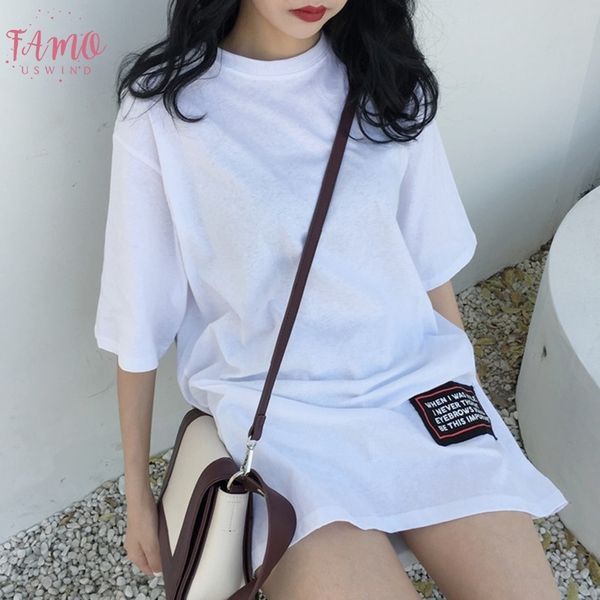 2019 женщина с коротким рукавом длинной tshirt мода femme пуловер streetwear o шея письмо аппликации женщины вскользь свободные футболки дли, White
2019 женщина с коротким рукавом длинной tshirt мода femme пуловер streetwear o шея письмо аппликации женщины вскользь свободные футболки дли, White