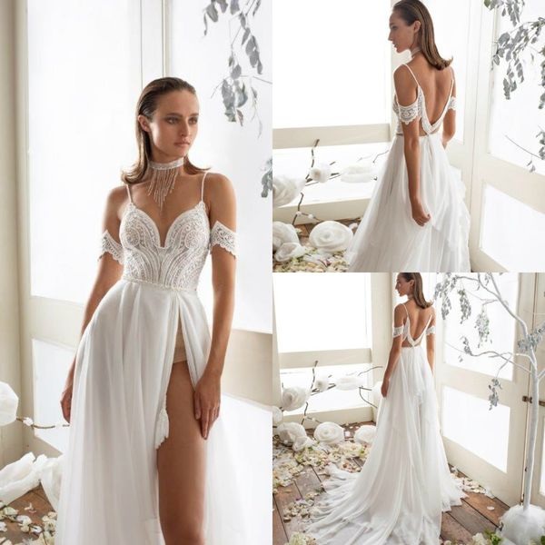 julie vino chiffon beach wedding dresses boho appliques high side split backless wedding dress spaghetti a line robes de mariée, White
julie vino chiffon beach wedding dresses boho appliques high side split backless wedding dress spaghetti a line robes de mariée, White