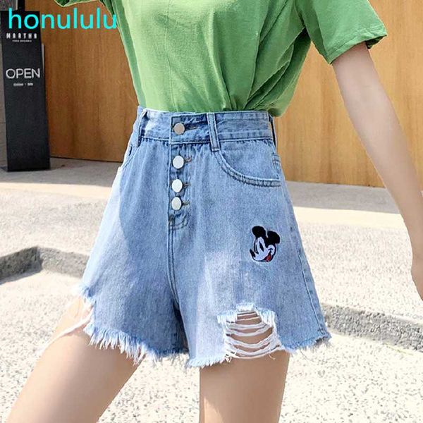 embroidered head denim shorts summer loose versatile multi-row buckle denim shorts women's holes high waist pants, Blue
embroidered head denim shorts summer loose versatile multi-row buckle denim shorts women's holes high waist pants, Blue