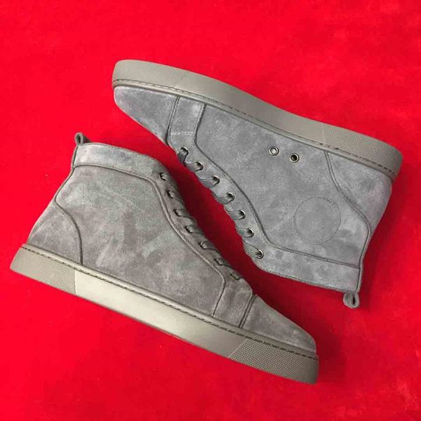 2019 new grey suede spiked red sole shoes italy fashion men's flat red bottom high sneaker signature spikes laces-up wholesale cheap, Black
2019 new grey suede spiked red sole shoes italy fashion men's flat red bottom high sneaker signature spikes laces-up wholesale cheap, Black