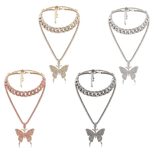 2pcs sparking fully iced out crystal pave butterfly pendant necklace cubic zircon 3d butterfly pendant necklace fashion jewelry, Silver
2pcs sparking fully iced out crystal pave butterfly pendant necklace cubic zircon 3d butterfly pendant necklace fashion jewelry, Silver