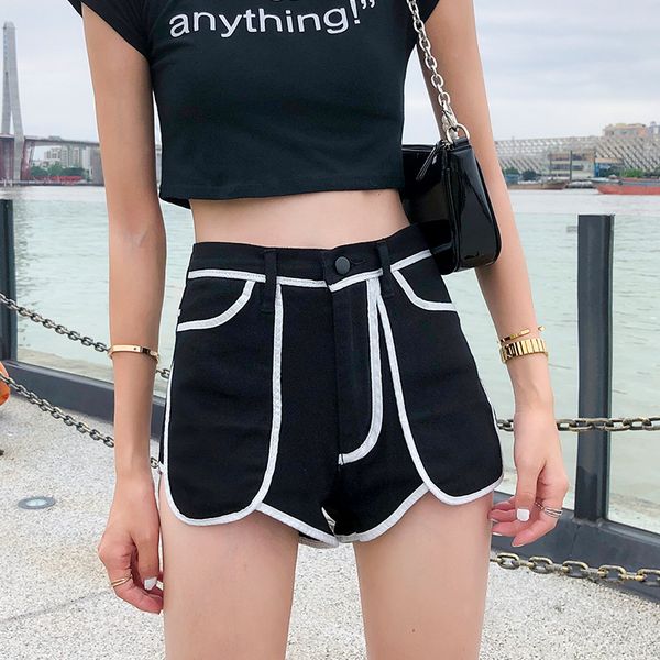 niche design hit color high waist wide leg pants female 2020 summer new net red wild a word denim shorts, White;black
niche design hit color high waist wide leg pants female 2020 summer new net red wild a word denim shorts, White;black