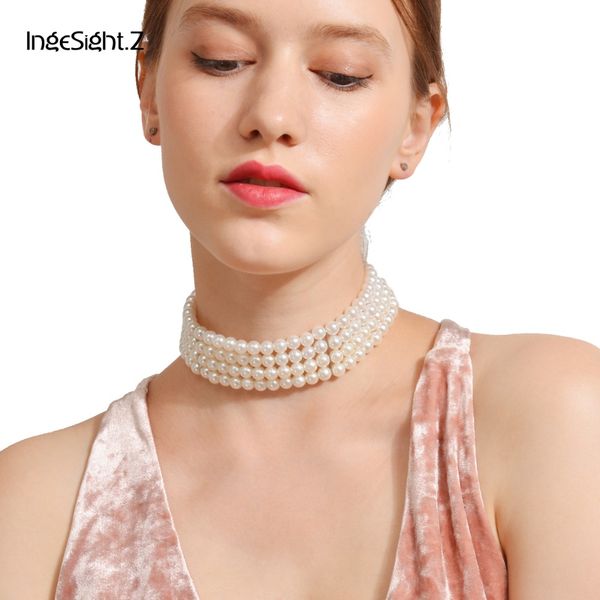 ingesight.z bohemian multi layered simulated pearl choker necklace collar statement boho clavicle chain necklace women jewelry, Golden;silver
ingesight.z bohemian multi layered simulated pearl choker necklace collar statement boho clavicle chain necklace women jewelry, Golden;silver