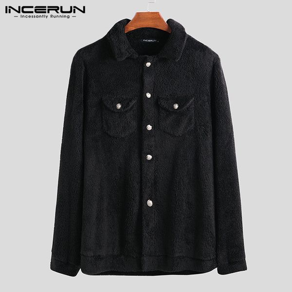 incerun winter men jackets button fashion furry coats 2019 pockets lapel fleece outerwear long sleeve jackets streetwear s-5xl, Black;brown
incerun winter men jackets button fashion furry coats 2019 pockets lapel fleece outerwear long sleeve jackets streetwear s-5xl, Black;brown