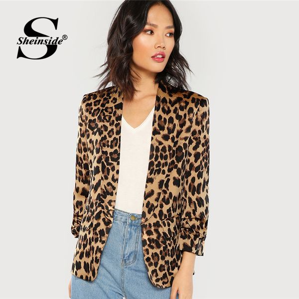 sheinside shawl collar gathered sleeve leopard blazer women workwear office ladies outerwear 2018 fall women blazers and jackets, White;black
sheinside shawl collar gathered sleeve leopard blazer women workwear office ladies outerwear 2018 fall women blazers and jackets, White;black