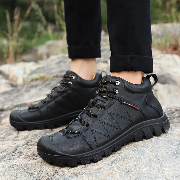 men's shoesgenuine leather strap men's high upper shoes 2019 spring new tide shoes fashion joker boots outdoor hiking, Black
men's shoesgenuine leather strap men's high upper shoes 2019 spring new tide shoes fashion joker boots outdoor hiking, Black