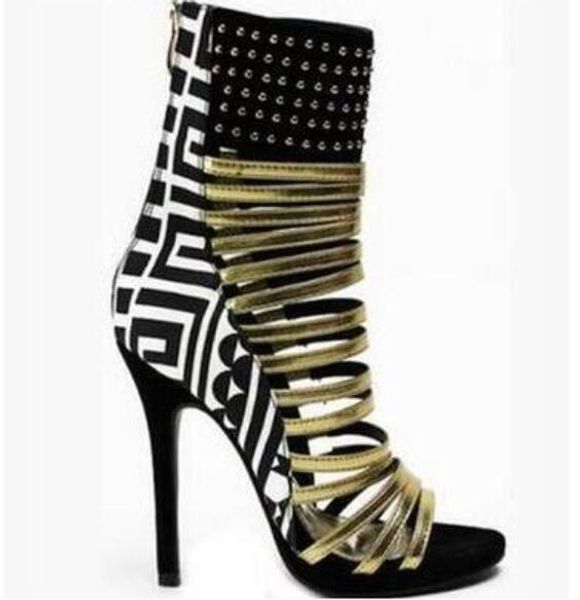 fashion summer women gladiator sandals boots peep toe ankle bota cuts out caged booties cuts out booties thin heel shoes, Black
fashion summer women gladiator sandals boots peep toe ankle bota cuts out caged booties cuts out booties thin heel shoes, Black