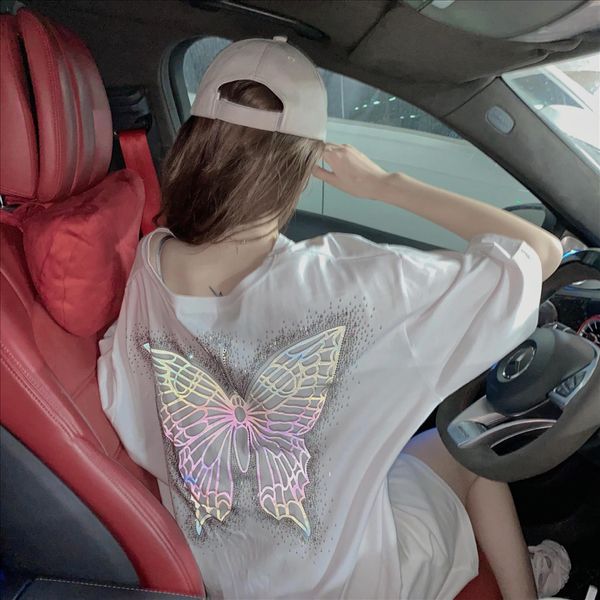 summer reflective t-shirt butterfly butterfly loose short-sleeved design mid-long couple clothes t-shirt female male fashion, White
summer reflective t-shirt butterfly butterfly loose short-sleeved design mid-long couple clothes t-shirt female male fashion, White