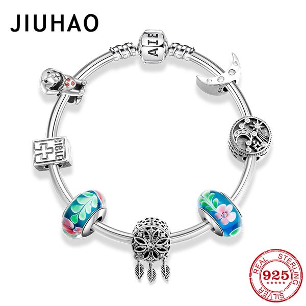 925 sterling silver dreamcatcher pendant charms flowers murano glass beads fashion woman bracelet bangles jewelry gift, Golden;silver
925 sterling silver dreamcatcher pendant charms flowers murano glass beads fashion woman bracelet bangles jewelry gift, Golden;silver