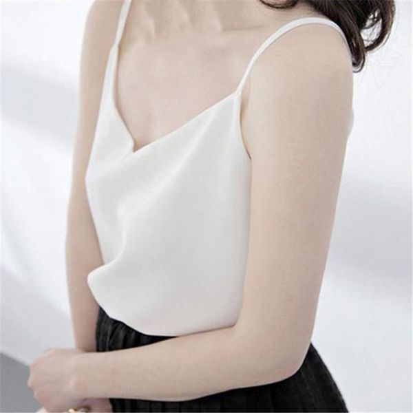 fashion chiffon tank women summer loose ladies spaghetti strap sleeveless v neck shirt female camisole black, White
fashion chiffon tank women summer loose ladies spaghetti strap sleeveless v neck shirt female camisole black, White