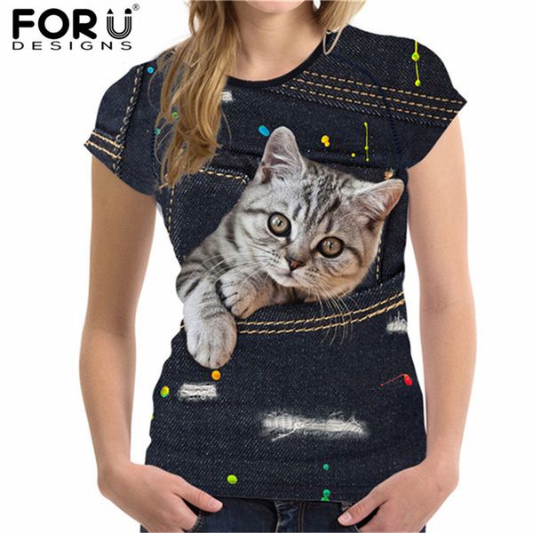 forudesigns cute cat t shirt for women summer style short sleeve ladies tees 3d black denim pocket girls t-shirts ropa mujer y19072601, White
forudesigns cute cat t shirt for women summer style short sleeve ladies tees 3d black denim pocket girls t-shirts ropa mujer y19072601, White