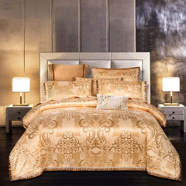 luxury jacquard bedding set king size bed linen quilt cover 100% cotton fitted bed sheet golden duvet cover set 4pcs
luxury jacquard bedding set king size bed linen quilt cover 100% cotton fitted bed sheet golden duvet cover set 4pcs
