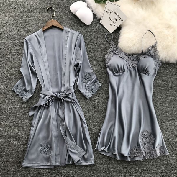 summer night robe women 2pc strap suit sleepwear sets casual pajamas home wear nightwear sleep kimono bath gown, Black;red
summer night robe women 2pc strap suit sleepwear sets casual pajamas home wear nightwear sleep kimono bath gown, Black;red