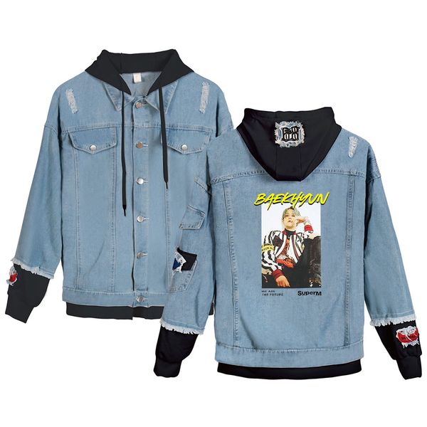autumn and winter fashion clothing superm popular hooded denim jacket men and women loaded harajuku men's casual denim jacket, Black;brown
autumn and winter fashion clothing superm popular hooded denim jacket men and women loaded harajuku men's casual denim jacket, Black;brown