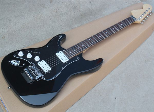 custom black left-handed tremolo electric guitar with black pickguard,humbucker pickups,rosewood fretboard 0721
custom black left-handed tremolo electric guitar with black pickguard,humbucker pickups,rosewood fretboard 0721