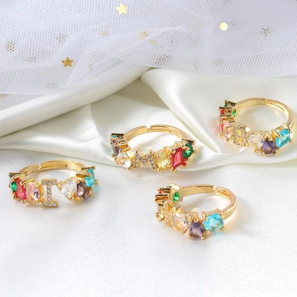 women's rings beautiful accessories 26 letter rings gold inlaid color zircon anniversary gift girlfriends with couple jewelrys, Golden;silver
women's rings beautiful accessories 26 letter rings gold inlaid color zircon anniversary gift girlfriends with couple jewelrys, Golden;silver