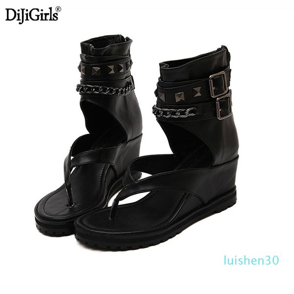 summer platform sandals ankle shoes punk chain rivets gladiator sandals women flip flops womens shoes heels and wedges sandal l30, Black
summer platform sandals ankle shoes punk chain rivets gladiator sandals women flip flops womens shoes heels and wedges sandal l30, Black