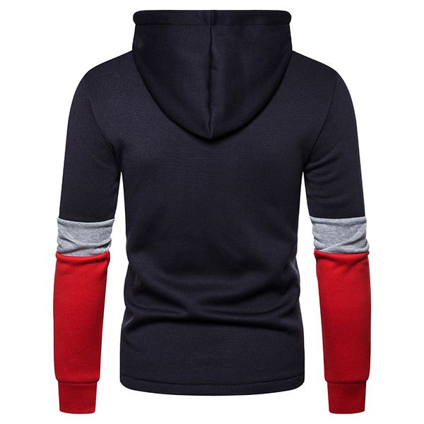 men sweater 2019 new winter hooded sweater casual sports tri-color stitching men's sweater hedging, Black
men sweater 2019 new winter hooded sweater casual sports tri-color stitching men's sweater hedging, Black