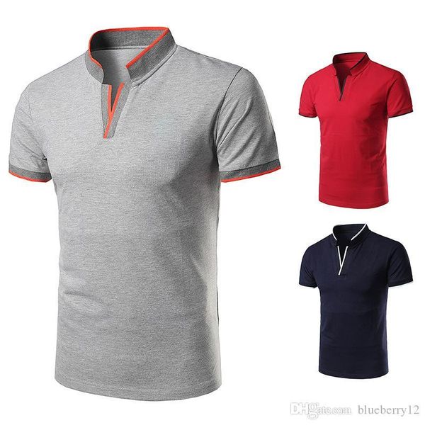 mens v neck shirt stand collar business summer slim fit short sleeve casual tee, White;black
mens v neck shirt stand collar business summer slim fit short sleeve casual tee, White;black
