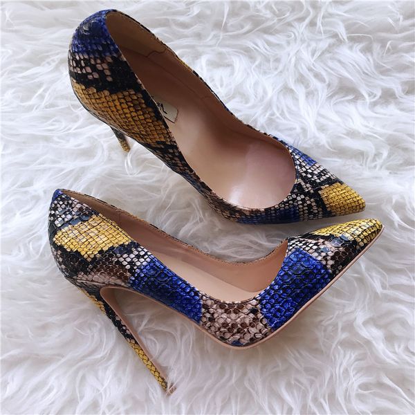 fashion women pumps lady blue yellow printed snake python real leather point toe high heels shoes corn heeled 120mm 100mm, Black
fashion women pumps lady blue yellow printed snake python real leather point toe high heels shoes corn heeled 120mm 100mm, Black