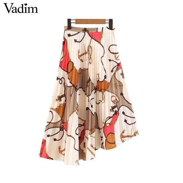 vadim women chic chains print pleated skirts faldas mujer side zipper irregular vintage female casual mid calf skirt ba462, Black
vadim women chic chains print pleated skirts faldas mujer side zipper irregular vintage female casual mid calf skirt ba462, Black