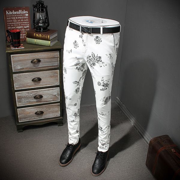men's suits & blazers flower dress business suit pant flroal pantalon de travail pour homme men classic pants trousers, White;black
men's suits & blazers flower dress business suit pant flroal pantalon de travail pour homme men classic pants trousers, White;black
