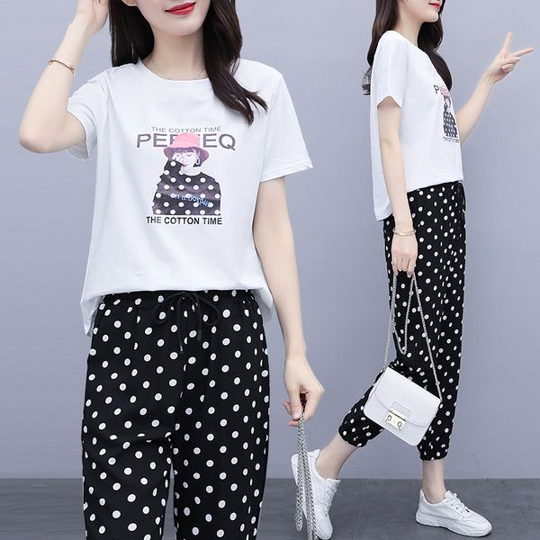 l-5xl 2020 summer new large size fashion printing polka dot nine-point pants suit two-piece set xxxxxl, White
l-5xl 2020 summer new large size fashion printing polka dot nine-point pants suit two-piece set xxxxxl, White